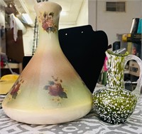 vintage vase and small Murano Glass  Pictcher