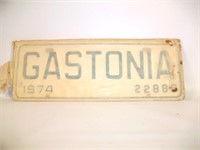 1974 Gastonia Metal License Plate