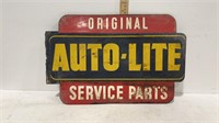 Vintage original tin Auto-Lite sign approx 19 in.