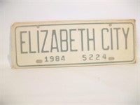 1984 Elizabeth City Metal License Plate