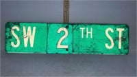 Vintage tin 2th Street sign - 24 x 6 inch