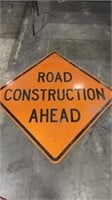 Huge Road Construction Ahead tin sign -approx 48