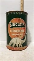Vintage SINCLAIR Opalone Motor Oil Tin Can 5