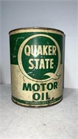 Vintage Quaker State Motor Oil 1 Gallon Tin Can