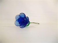 Colbalt Japanese Glass Flower 10"