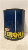 Vintage ZERO-ONE Antifreeze 1 Gallon Tin Can