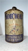 Vintage NOR’WAY Anti Freeze Filler Upper 1 Gallon
