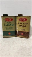 2 Vintage DuPont Tin can dispensers- Speedy Wax &