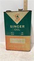 Vintage SINGER Oil can 1 gallon collectible tin