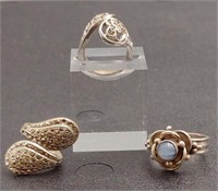 Three Sterling Silver Designer Rings
