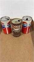 2 Vintage Pepsi Cans & Nehru Chocolate Can lot