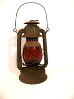 Antique Red Glass Oil Lantern #150