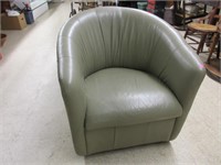 Art Deco Pleather Swivel Chair