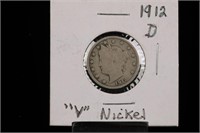 1912 D "V" Nickel Coin