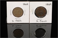 1864 (X 2) 2-Cents Coins