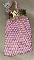 Waldorg Pink Beaded with Brass closure purse
