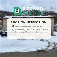 Inspection Dates: Wednesday, March 29th: 3 p.m.-6