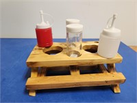 Condiment Bottles with Mini Picnic Table