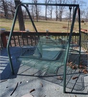 Metal swing in frame, ivy leaf accent