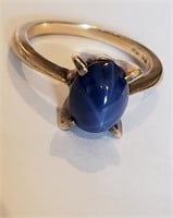 10 KT Gold ring, ladies, star sapphire