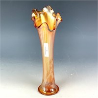 Fenton Pale Amber Standard Fine Rib Vase