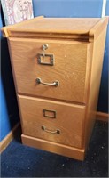 Wood 2 drawer locking file cabinet