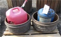 (2) Brake Drums (fire pits) & (2) Fuel Cans