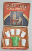 Antique Akro Agate "Play Time" child's water set