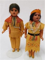Pr of antique Native American dolls