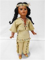 Vtg 11" Native American doll w/ composition body