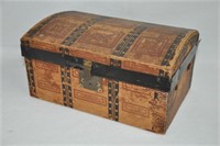Antique camel back doll trunk (wooden)