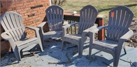Adirondack plastic stacking deck chairs (4)