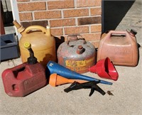 Gas Containers, funnels, Oil funnel,