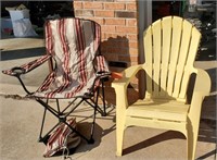 Adirondack style & fold up bag chairs