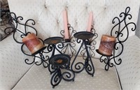 Wrought iron candle holders, 3 styles