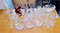 Glass, ice bucket, sherbets, crystal glasses