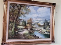 Painting, in frame by B. Corwell