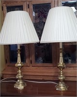 Table lamps, matching, brass, 32" T