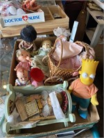 Simpson and other dolls with furniture