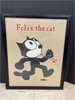 FRAMED FELIX THE CAT LITHOGRAPH PRINT 21.5in T x