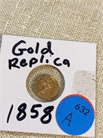 1858 Gold Replica Coin
