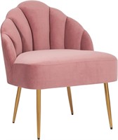 pink tufted shell chair w gold legs new