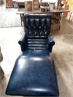MCM blue leatherish electric recliner