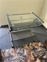 Glass computer desk