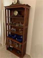 Mission Style Oak shelf (6 shelves) (Contents n