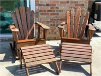 Adirondack style patio rockers / foot stools