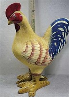 J2- LARGE VINTAGE PAPER MACHE ROOSTER STATUE;MADE