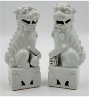 A Fine Pair Of Chinese Blanc De Chinese Foo Dogs