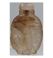 A Finely Carved Quartz Snuff Bottle