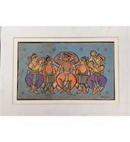 India-Jamini Roy 1887-1972 Tempera On Paper Paint